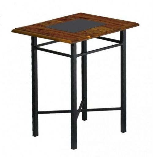 IRON-ART Noční stolek CHAMONIX - s dřevěnou deskou