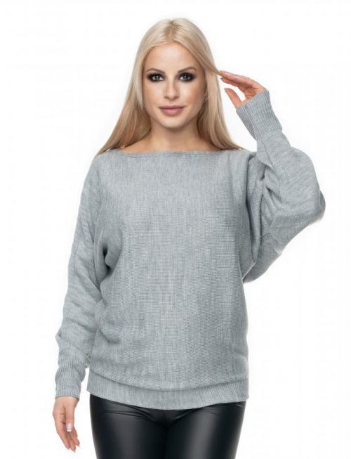 PeeKaBoo Dámský volný oversize netopýří svetr Isaszeg šedá univerzální