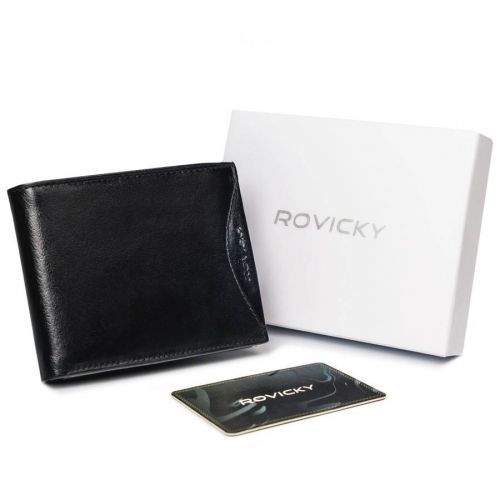 Rovicky Pánská kožená peněženka se zabezpečením RFID Velence černá univerzální