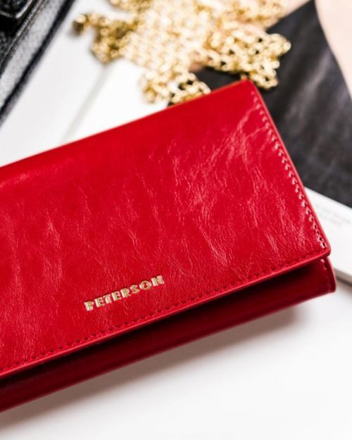 Peterson Dámská kožená peněženka Szob lesklá červená univerzální