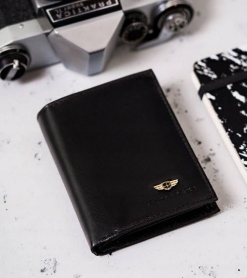 Peterson Pánská kožená peněženka zabezpečena technologií RFID  Pusztas černá univerzální