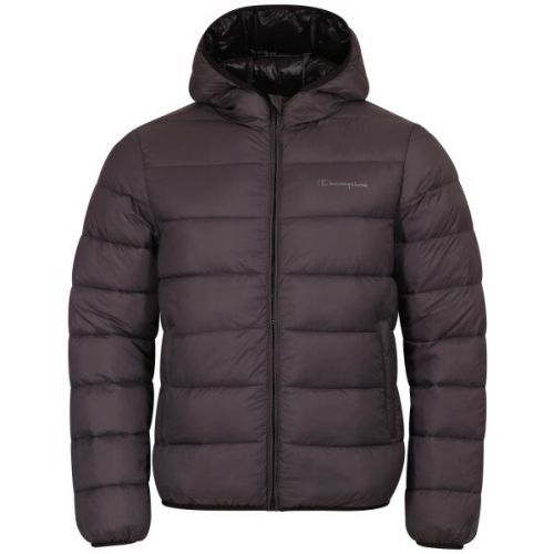 Champion PLAIN WOVEN NYLON HOODED JACKET  Pánská zimní bunda, tmavě šedá, velikost S