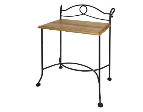 IRON-ART Noční stolek MODENA - s dřevěnou deskou