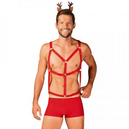 Obsessive - Mr Reindy Harness, Shorts, Headband With Horns S/M