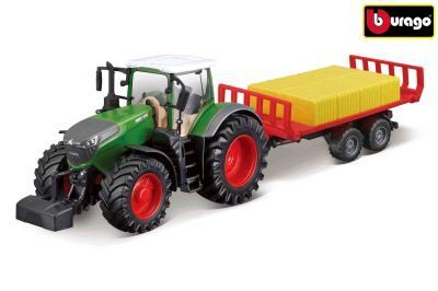 Bburago 10cm Farm tractor Fendt 1050 s přívěsem na balíky