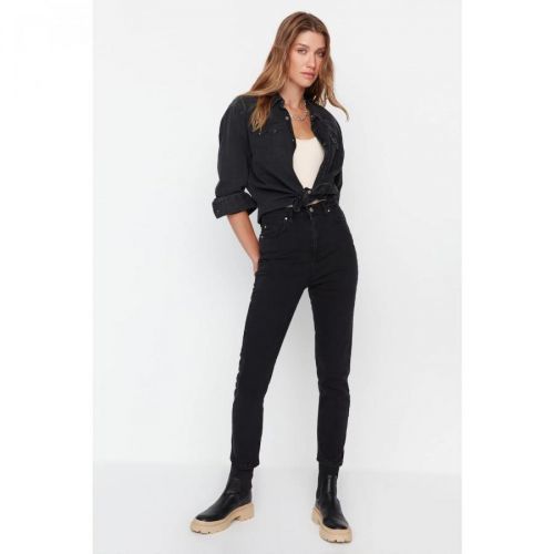 Trendyol Black High Waist Slim Mom Jeans