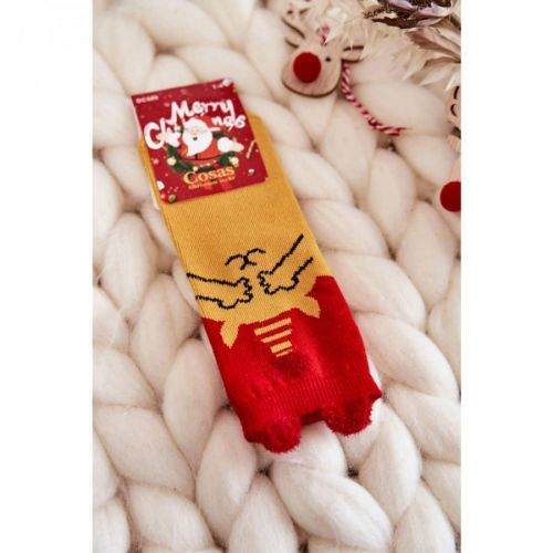 Children's Christmas Socks Bear Cosas Red-Yellow