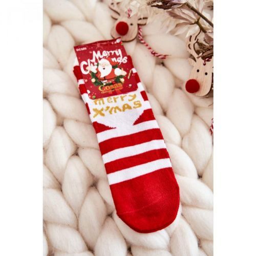 Children's Christmas Socks With Stripes Cosas White-Red