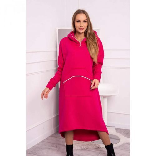 Insulated dress with a hood fuchsia