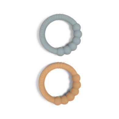 Filibabba Silikonový kroužek na prořezávání zubů v balení 2 kusů - Silt Green