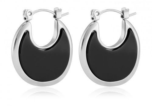 Troli Módní ocelové náušnice s onyxem VAAJDE201446S-BK