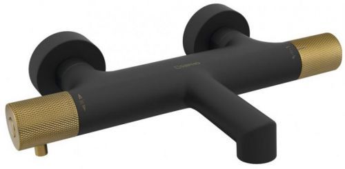 SAPHO SOLARIS nástěnná vanová termostatická baterie, černá/zlatá WD010G