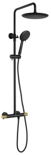 SAPHO SOLARIS sprchový sloup s termostatickou baterií, černá/zlatá WD139G
