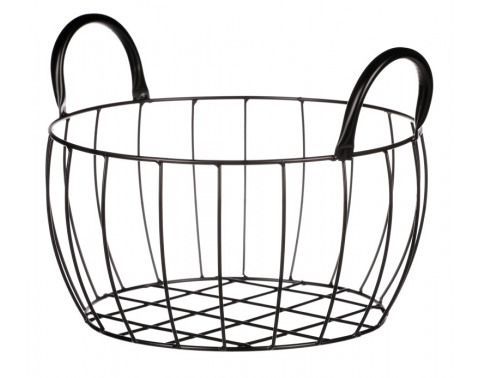Úložný košík černý kov, 27x14 cm