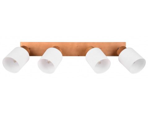 Stropní/nástěnné osvětlení Assam, 4 svítidla, dřevo/sklo