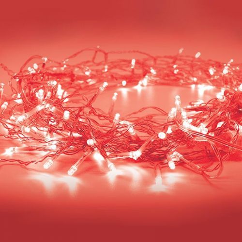 ACA Lighting 20 LED řetěz na baterie (2xAA), červená, IP20, 190 plus 30cm, čirý kabel X0620412 Čirá