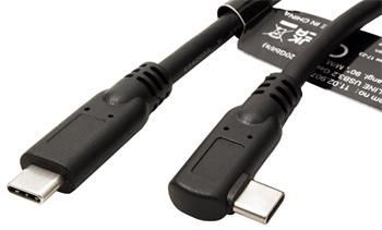 Roline USB SuperSpeed 20Gbps (3.2 gen 2x2) kabel USB C(M) - USB C(M) lomený, PD 20V/5A, 1m, černý
