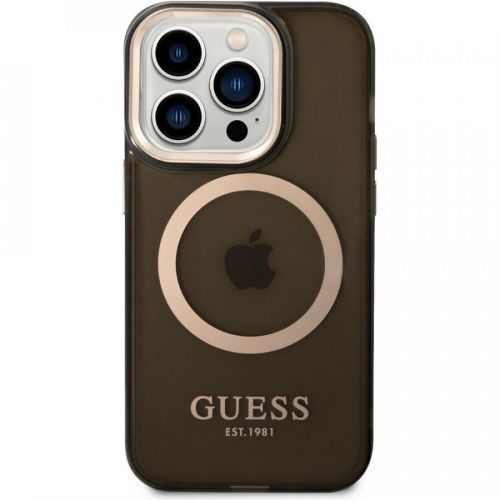 Guess Translucent MagSafe kryt iPhone 14 Pro Max černý