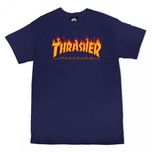 Thrasher triko Flame Navy blue Velikost: XL