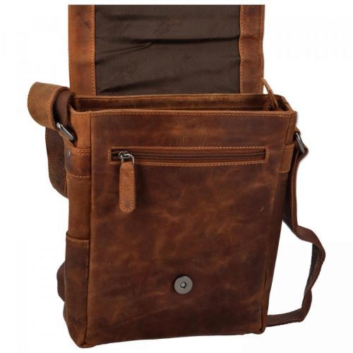 Moderní pánská kožená crossbody taška Ismauelo, světlejší hnědá