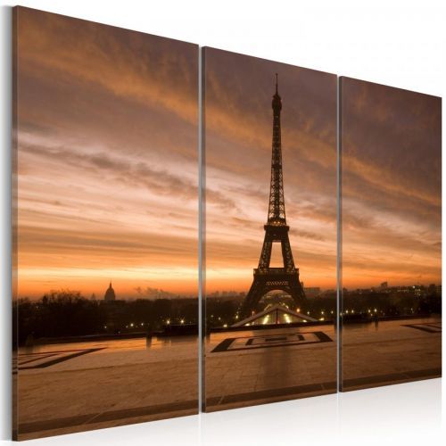 Bimago Obraz Eiffelova věž za soumraku 120 cm x 80 cm
