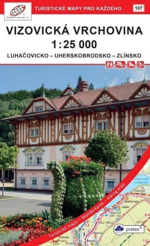 Vizovická vrchovina 1 . 25 000  turistická mapa