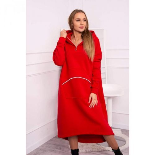 Insulated dress with a hood red