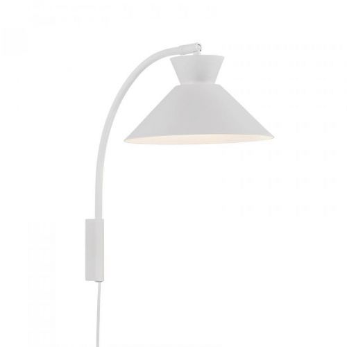 Nordlux Nástěnné světlo Dial se zástrčkou, bílá, Obývací pokoj / jídelna, kov, E27, 40W, L: 25 cm, K: 40.2cm