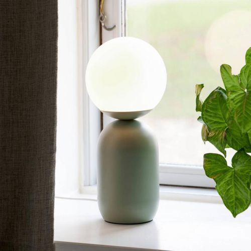 Nordlux Stolní lampa Notti z kovu a skla, zelená, Obývací pokoj / jídelna, kov, sklo, E14, 25W, K: 34.5cm