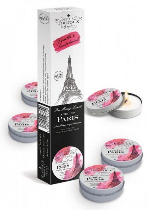 Petits Joujoux Paris - sada masážních svíček - 5 ks (vanilka - santalové dřevo)