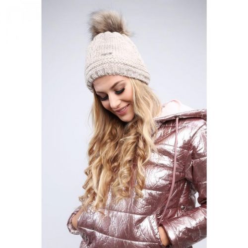 Beige winter hat