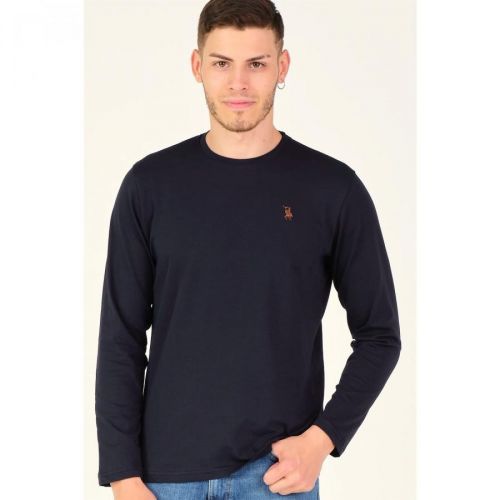 T8588 DEWBERRY BIKE COLLAR MEN'S SWEATSHIRT-LACİVERT