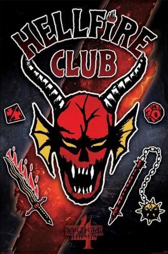 PYRAMID INTERNATIONAL Plakát, Obraz - Stranger Things 4 - Hellfire Club Emblem Rift, ( x 61 cm)
