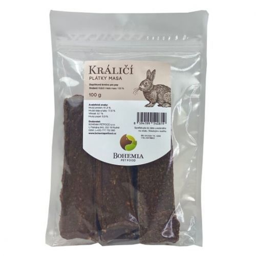 BOHEMIA PET FOOD Králičí plátky pro psy 100 g