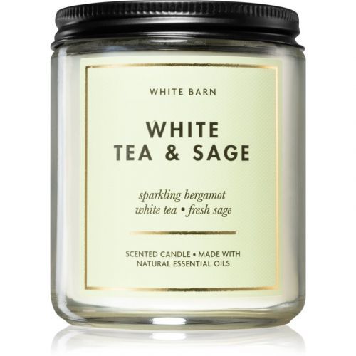 Bath & Body Works White Tea & Sage vonná svíčka II. 198 g