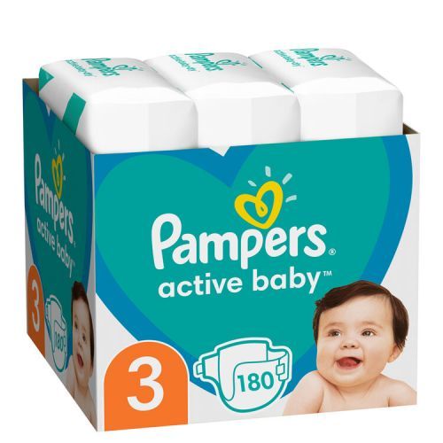 Pampers Active Baby Plenky Velikost 3 (6-10kg) 180 ks