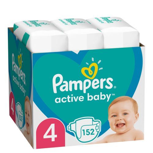 Pampers Active Baby Plenky Velikost 4 (9-14kg) 152 ks