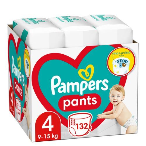 Pampers Pants Plenkové Kalhotky Velikost 4 (9-15kg) 132 ks