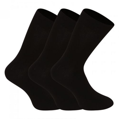 3PACK ponožky Nedeto vysoké bambusové černé (3NDTP001) L