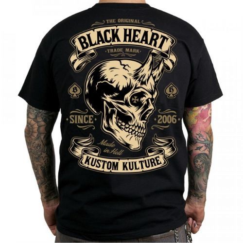 BLACK HEART Devil Skull