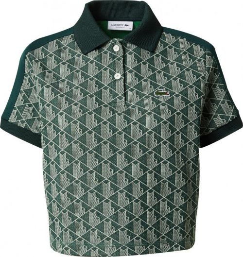 Tričko Lacoste krémová / zelená