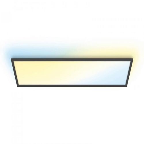 Philips WiZ LED stropní světlo panel, obdélníkové, černá, Pracovna / kancelář, plast, 36W, P: 119.5 cm, L: 29.5 cm, K: 4cm