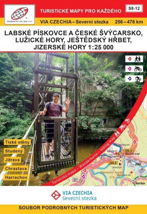 VIA CZECHIA Severní stezka Labské pískovce Jizerské hory / Turistická mapa Geodézie On Line S8-12 - Jan Hocek