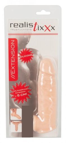 Realistixxx - penis sheath with testicle ring - 16cm (natural)