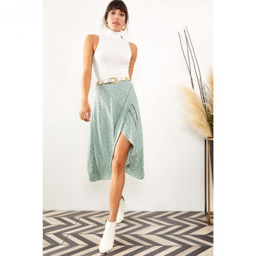 Olalook Women's Mint Green Wrapped Skirt