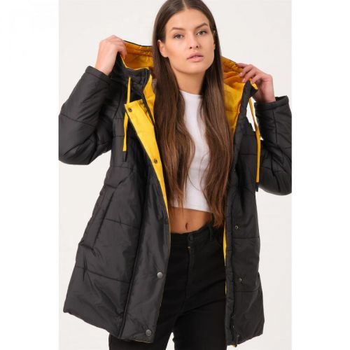 Z6660 DEWBERRY LADIES COAT-LIGHT BLACK