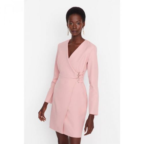 Trendyol Pink Double Breasted Dress