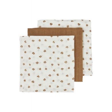 Meyco MuslinovĂ© gĂˇzovĂ© pleny 3 Pack Mini Panther Toffee