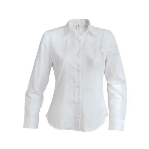 Košile dámská s dlouhým rukávem Kariban Perfect - bílá, 3XL