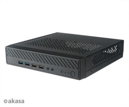 AKASA case Cypher MX3, thin mini-ITX (Sub 2L Chassis with 2 x USB 2.0 & 2 x USB 3.0, VESA (A-ITX38U3-M1B)